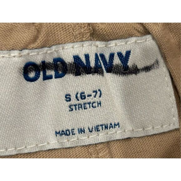 Old Navy school uniform tan and navy top and skirt, girls size S 6-7 - Picture 4 of 10